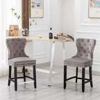 Tabouret de comptoir Carter 24 Wingback Tufted Nailhead (lot de 2)