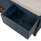 Banc de rangement en bois avec 2 paniers tressés par Harper&Bright Designs
