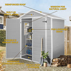 Abri de jardin en résine toutes saisons avec plancher, 1,8 m x 1,2 m/1,8 m x 2,4 m/2,4 m x 1,8 m/2,4 m x 3 m, Spire Tool Shed