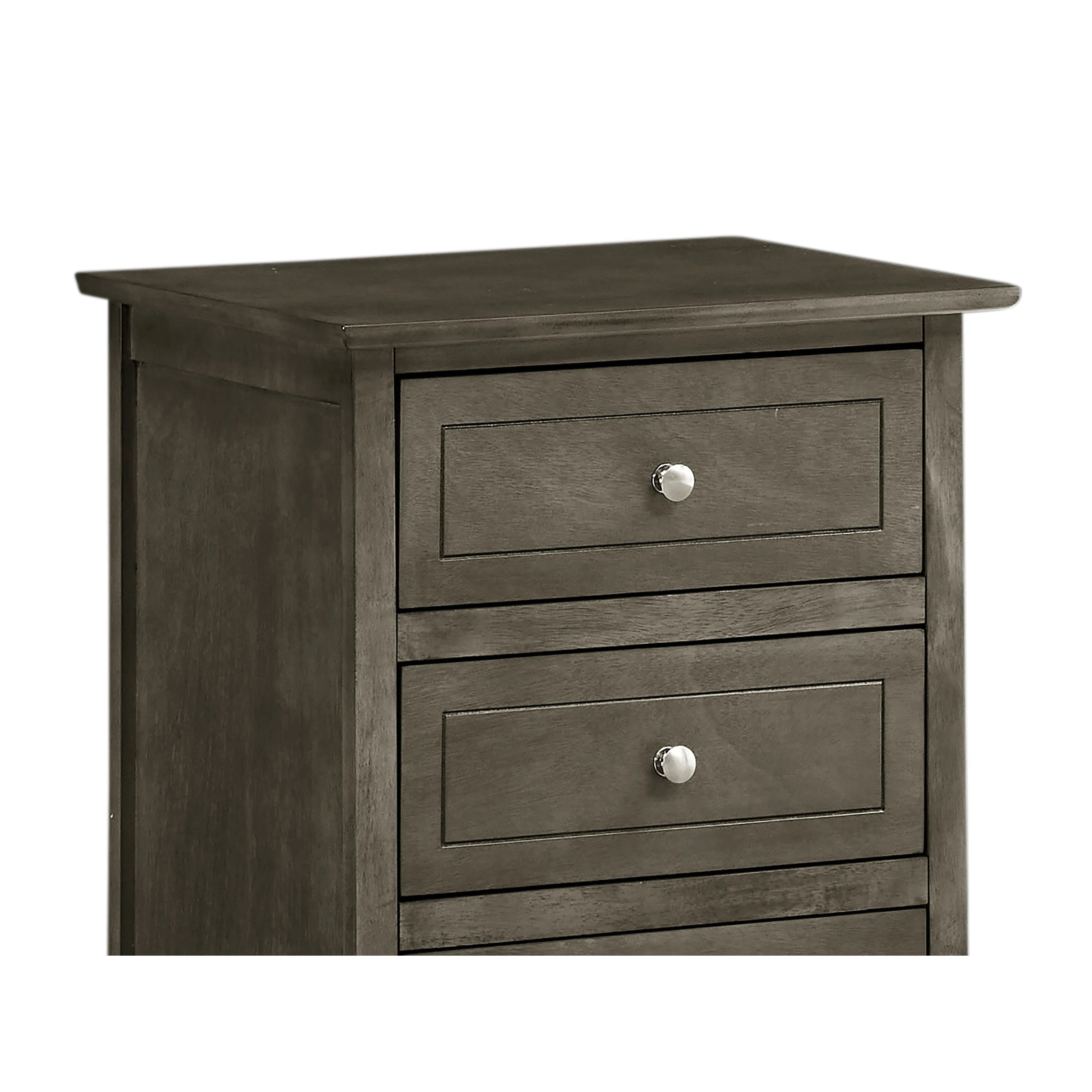 Table de chevet Daniel de style transitionnel en bois, à 3 tiroirs