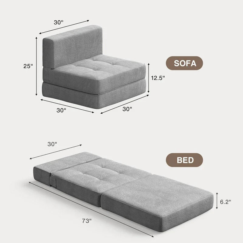 Chaise convertible 3-en-1, Chaise pliante, Lit de repos dépliable