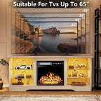 Meuble TV cheminée Bossin 58" avec foyer électrique 18", centre de divertissement moderne pour téléviseurs 65", console TV