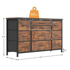 Commode de chambre avec 10 grands tiroirs pour téléviseur de 55 pouces – 55 pouces
