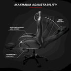 Chaise de jeu RESPAWN 110 Pro - Chaise de jeu avec repose-pieds, chaise de bureau ergonomique