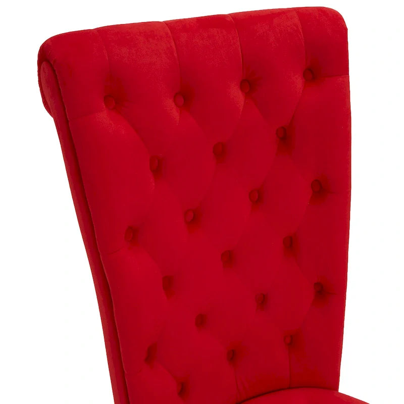 AVAWING Lot de 2 chaises de trône royales rembourrées et pieds en bois d'hévéa
