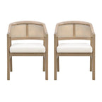 Christopher Knight Home - Chaise de salle à manger capitonnée en cannage (Lot de 2)