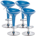 Tabouret de bar pivotant en plastique chromé réglable en hauteur