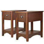 Gymax Lot de 2 Tables d'appoint Contemporaines Compactes avec Tiroir - 13" X 22" X 23" (L x l x H)