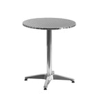 Table d'intérieur/extérieur en aluminium à plateau lisse de 27,5 po avec base