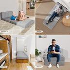 Chaise convertible 3-en-1, Chaise pliante, Lit de repos dépliable